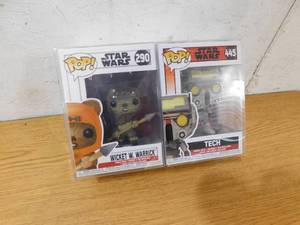 lot 296 image: (2) Funko Pop Star Wars Tech #445 & Wicket #290 New in Box