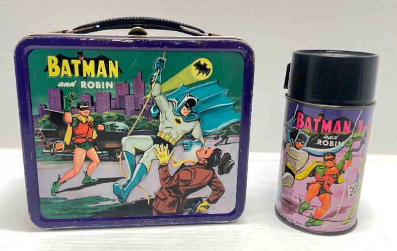 Sold at Auction: Batman and Robin Lunchbox and Thermos