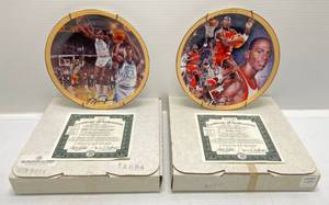lot 13 image: Two Bradford Exchange Michael Jordan Collectors Plates 1 Rookie Year With COA 1 1982 NCAA Championship With COA