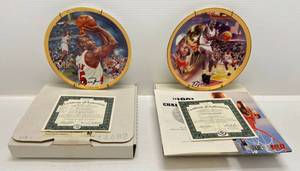 lot 16 image: Two Bradford Exchange Michael Jordan Collectors Plates 1 1991 Champions With COA 1 The Comeback With COA