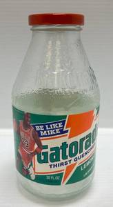 lot 71 image: Vintage Glass MICHAEL JORDAN Gatorade Bottle (Empty)