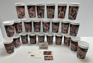 lot 78 image: Two Full Sets Of 1992 U.S. Dream Team Collectors Cups & Cards Set Never Used