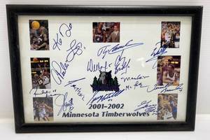 lot 79 image: Framed 2001-2002 Minnesota Timberwolves Team Signed Photo