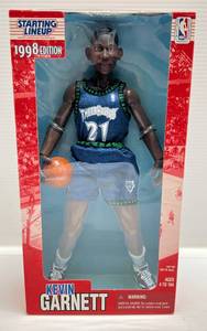 lot 102 image: 1998 KEVIN GARNETT Minnesota Timberwolves Starting Lineup 13 Figure NIB