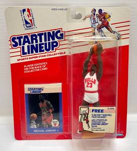lot 104 image: 1988 Kenner Starting Lineup MICHAEL JORDAN Card Rookie Figure Unopened