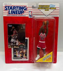 lot 105 image: 1993 Kenner Starting Lineup MICHAEL JORDAN Figure With Cards Unopened