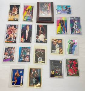 lot 135 image: Misc. Basketball Cards Double Sleeved Including Alonzo Mourning Plaque & More