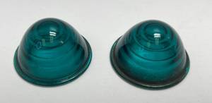 lot 174 image: Vintage J.G. Co. BlueGreen Marker Light Lens From Old Fire Truck