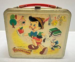 lot 209 image: 1971 Aladdin (Pinocchio) Embossed Metal Lunchbox (NO THERMOS)