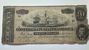 1864 Twenty Dollar Confederate Bill