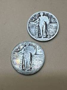 Lot of 2 Standing Liberty Quarters