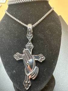 Praying Hands & Cross Necklace
