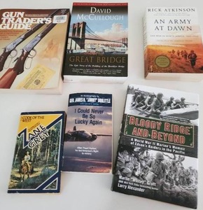 lot 12 image: (6) Books Informational Gun Army War Fiction Non Fiction
