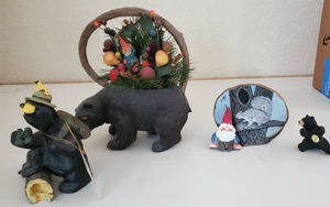 lot 20 image: Collectible Home DeCor Bear Squirrel Gnome Etc.