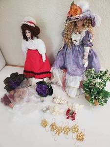 lot 40 image: Collectors Dolls-Angels-Artificial Flowers-Walnuts-CherriesSachet Packets