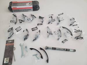 lot 42 image: Black Vinyl Replacement Garage Door Bottom Weatherseal-Master Mechanic Scraper Blade-Cosma Cabinet Hardware W Screws