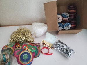 lot 67 image: Crafts Hobbies Art Supplies Ribbon, Tinsel, Cording Etc.