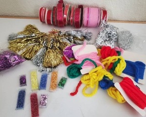 lot 70 image: Hobbies Crafts Art Supplies Sequins Yarn Ribbon Etc