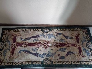 lot 98 image: Home DeCor Wall Art Celtic Viking Rug Runner Tapestry