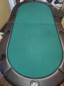 lot 126 image: Gaming Furniture Felt Foldable Poker Texas Holdem Table Padded Rails PitBoss()
