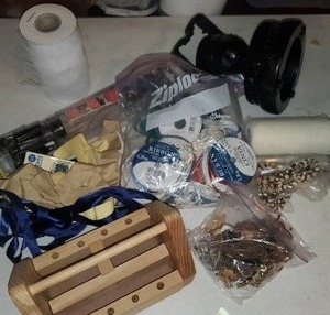 lot 129 image: Art Supply Holder-Miscellaneous Ribbon-Favorite Collection Of Beads- Light-Nice & Narrow Trim