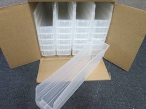 Case of 24 Shelf Storage Bin, Clear...
