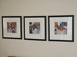 lot 13 image: Signed Ann Degara Signed Abstracts Framed Artwork (set of three)