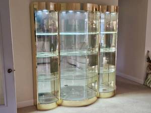 lot 15 image: Encore Furniture Polished Brass Display Cabinet
