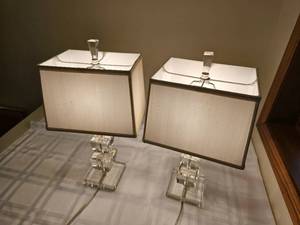 lot 34 image: Modern Crystal Prism Table Lamps