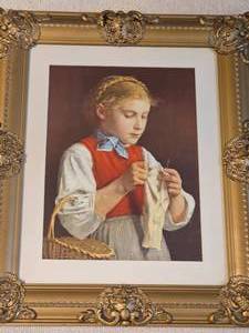 lot 68 image: Albert Anker Young Woman Portrait Prints Mid-1800s Era