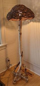 Unique Twig and Birch Floor Lamp