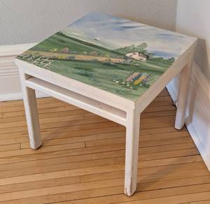 Scenic Painted Accent Table