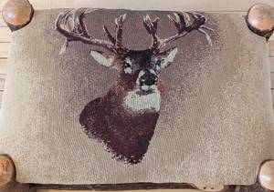 Rustic Deer Log Footstool