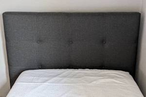 Charcoal Tufted Twin Bed Frame