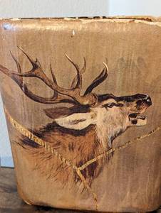Vintage Deer Waste Basket and Faux Antler Candleholders
