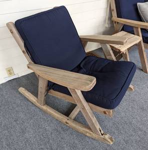 Wooden Patio Rocker and Loveseat Set