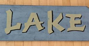 Pair of Wood Lake Themed Wall Signs