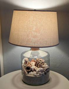 Beautiful Seashell Filled Table Lamp