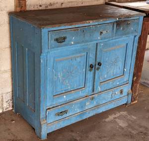 Painted Antique Wood Sideboard