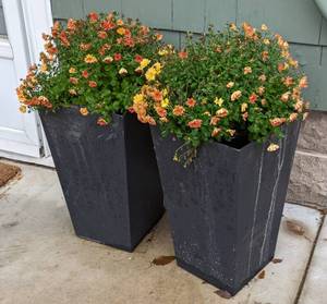 Pair of Plastic Patio Planters