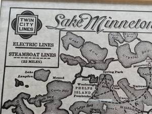 Small Framed Lake Minnetonka Map
