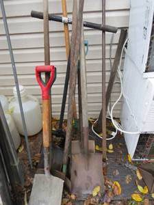 lot 36 image: Mixed Lot Of Shovels and Other Hand Tools