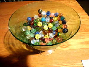 Bowl full of Vintage Marbles
