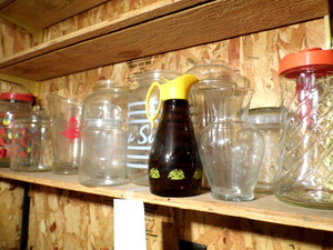 All the jars and Vases on the Shelf
