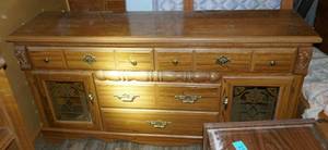 lot 13 image: Dresser with top mirror and shelf unit, good condition