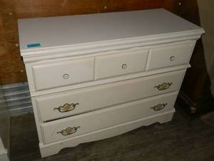 lot 20 image: Kids 3 drawer white dresser 40 wide x 17 deep x 31 tall
