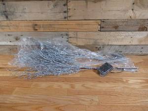 Set of TWO Silver Metallic Branch Decor w LED Lights