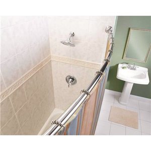 MOEN 54 in. - 72 in. Adjustable Length Curved Shower Rod in Chrome