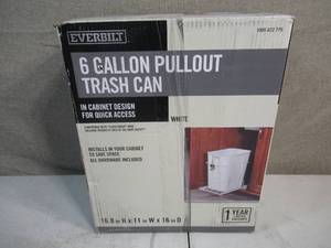 Everbilt 6 Gallon White Pullout Trash Can