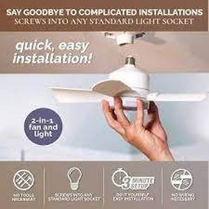 Bell  Howell 15.7 in. Indoor White Ceiling Fan with Remote, LED Light, Socket